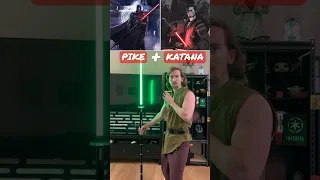 Shaggy's Lightsaber Fusion: Lightsaber Naginata (Pike + Katana) #lightsaber #starwars #shorts