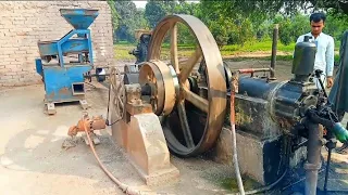 Desi Old Black Engine Start up Amazing || Starting Diesel Engine || Diesel Fuel Engines || Engines