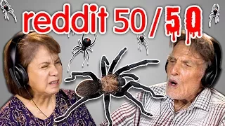 ELDERS REACT TO REDDIT 50/50 CHALLENGE (Spider Nightmare and Eye Surgery!)