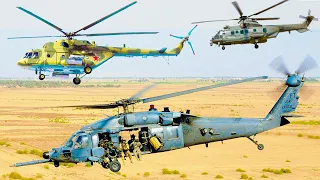 10 самых ЛУЧШИХ МНОГОЦЕЛЕВЫХ ВЕРТОЛЁТОВ ⭐ Ми-8 vs Black Hawk vs AS 332 Super Puma