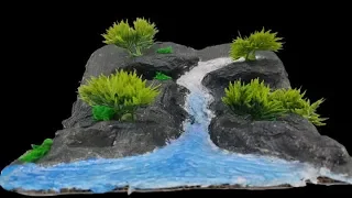 River waterfall from hot glue gun and aluminium foil || Showpiece for home decoration @Gkcraft