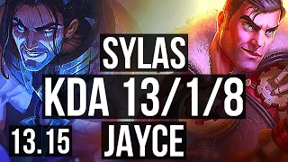 SYLAS vs JAYCE (MID) | 13/1/8, 67% winrate, Legendary | EUW Master | 13.15