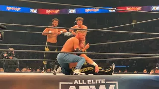 Fancam: Orange Cassidy Trent Rocky vs Top Flight Action Andretti After Show Hug AEW Rampage 12.27.23