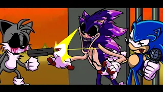 "oh no! which one do I shoot?" but it's Sonic.exe and Tails (FNF VS Holiday mod) FnF Holiday Zanta