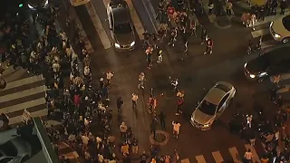 Unlawful assembly declared after Rams fans gather in downtown LA to celebrate Super Bowl win | ABC7