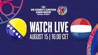 BIH v Netherlands | Full Basketball Game |FIBA U16 Women's European Championship 2023 - Div. B