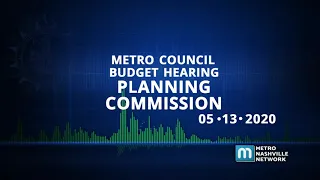 05/13/20 Council Budget Hearings: Planning Commission