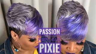 💜💜 Passion Purple Rage Pixie Quickweave Tutorial 💜💜