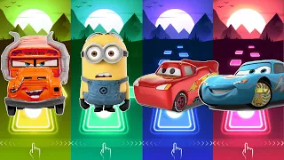 Red Miss Fritter 🆚 Minions 🆚 Rayo McQueen 🆚 Blue Relampago McQueen Tiles Hop EDM rush Who is Best?