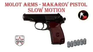 Охолощенный Питолет Макарова ПМ-СХП - Работа автоматики (Slow Motion)