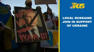 Western Washington Russians join Ukrainians in protest of Putin's invasion