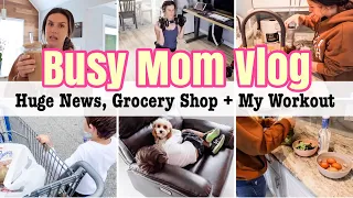 DAY IN THE LIFE OF A MOM OF 4 :: *HUGE* NEWS 🤗 MY WORKOUT, GROCERY HAUL + PROTEIN COFFEE