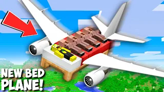 How to FLY ON THIS BED AIRPLANE in Minecraft ? NEW SECRET BED PLANE !