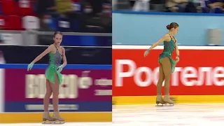 alexandra trusova's triple axel comparison: russian cup stage 4 and stage 2
