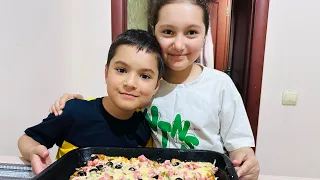 Самая ленивая быстрая пицца!🍕Готовят дети