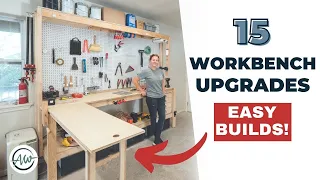 15 Easy Workbench Improvements | Upgrading The Garage Workbench | Adding Storage