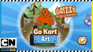 Grizzy and the Lemmings GamePlay | Go Kart Art - Grab them Stars! | Cartoon Network GameBox