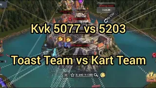 King of Avalon KVK Kingdom 5077 vs 5203 | Toast Team vs Kart Team