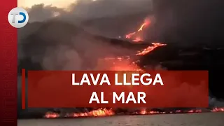 Lava del volcán de La Palma llega al mar