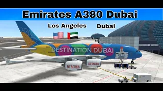 Los Angeles🇺🇸 to 🇦🇪Dubai || Emirates A380 || Full flight || RFS || FHD || real route ||