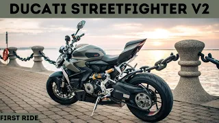 New Ducati Streetfighter V2- First Ride- Motovlog