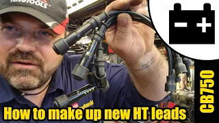 CB750 - making up the new HT leads (spark plug wires) #1477