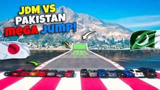 Pakistan Vs JDM | Pakistani Cars Vs JDM Car Super Mega Ramp Jump Challenge | GTA 5 Pakistan