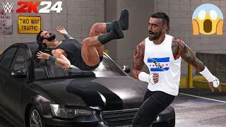 WWE 2K24 - CM Punk Attacks Drew Mcintyre at Backstage | Gameplay