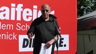 Gregor Gysi Rede über Kanzler Scholz, Rente, Strompreise, Mittelstand Linke Fest 1 Mai 2024