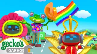 Rainbow Carnival Dress Up | Gecko's Magical World | Animal & Vehicle Cartoons | Cartoons for Kids