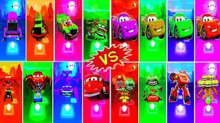 Tow Mater Pink 🆚 Lightning McQueen Blue 🆚 McQueen Red Eater 🆚 McQueen Red Green Eater 🎶Who Is Best?