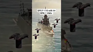SPS F-110 with 4× RPK-1 Vikhr / modern warships #Shorts
