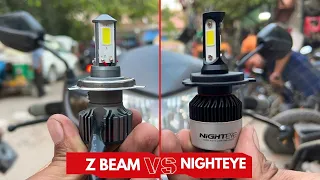 Best Led H4 Bulb For Motorcycle & Cars | Z Beam vs Nighteye | Techno khan