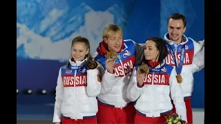 Yulia Lipnitskaya Awarding ceremony Olympic Team Награждение сборной России на Олимпиаде