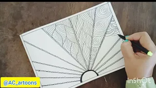 Easy Zentangle for kids | Sun zentangle | Easy zentangle art for beginners | pattern #zentangle #art