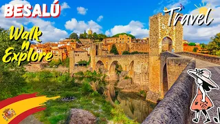 Besalú Spain 🇪🇸 Medieval Village Walk 🌞 Most Beautiful Villages in Spain 🌷 Walk 4K