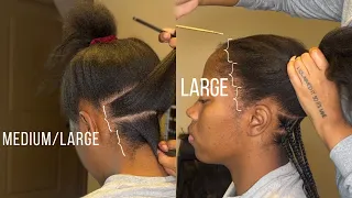 How many rows do large, medium , small knotless have? + Two methods on boho knotless braids . HACK !