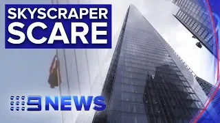 Man climbs London’s Shard skyscraper without harness | Nine News Australia