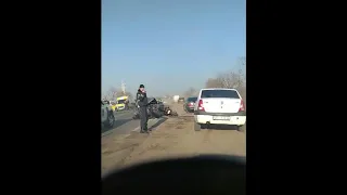 Лобовое столкновение авто и мотоцикл в Бельцах 18 03 20