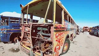 Abandoned school bus graveyard California