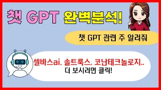 챗 GPT 주식 완벽분석! #셀바스ai #솔트룩스 #코난테크놀로지 #이노룰스 #브리지텍 #씨이랩 #비플라이소프트