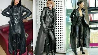 Outstanding and stylish leather long power dresses for women