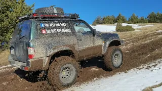 Nissan Patrol Gr Y61 ZD30 Hard Off Road vs Big Mud Hill