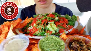 ASMR CHIPOTLE 🌯 POLLO ASADO BURRITO BOWL QUESO CHIP BIG BITE MUKBANG WHISPERING REAL EATING SOUND 먹방