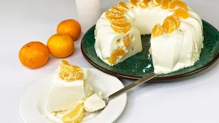 НА СКОРУЮ РУКУ и БЕЗ ДУХОВКИ 🍰 Творожный торт с мандаринами 🍊 Очень нежно и вкусно!