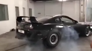 Toyota Supra epic burnout part 2 Monicaa....