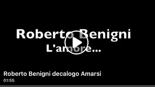AMARE E SII FELICE I Dieci Comandamenti - Roberto Benigni - Amarsi