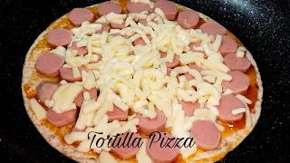 5 Minute Tortilla Pizza In A Pan | Tortilla Pizza Recipe | Tortilla Pizza No Oven