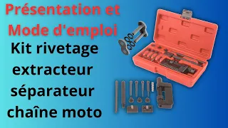 outil kit de rivetage extracteur séparateur de chaîne moto présentation détaillée et mode d'emploi