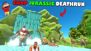 CHOP DEADLY JURASSIC FOREST DEATHRUN in Animal Revolt Battle Simulator with SHINCHAN and AMAAN-T GAM